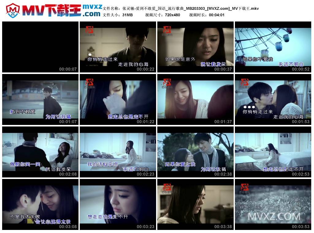 张灵敏-爱到不敢爱_国语_流行歌曲_MB203303